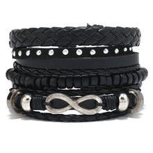 Carregar imagem no visualizador da galeria, Conjunto Pulseiras Masculinas Retrô em Couro