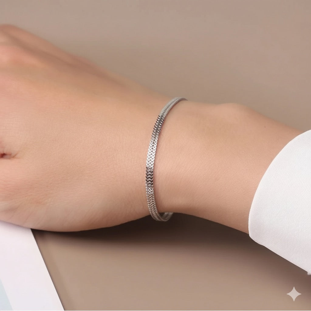 Pulseira de Prata malha plana