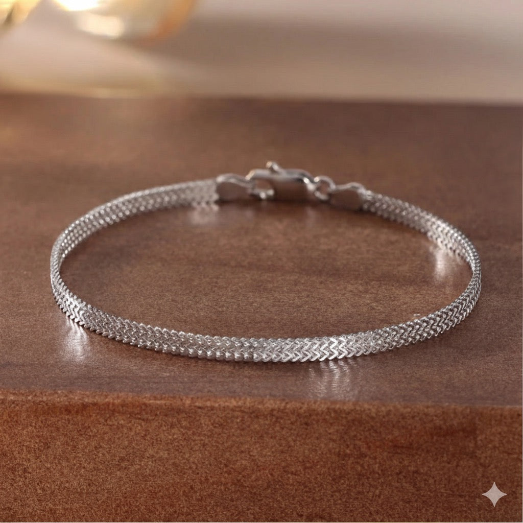Pulseira de Prata malha plana