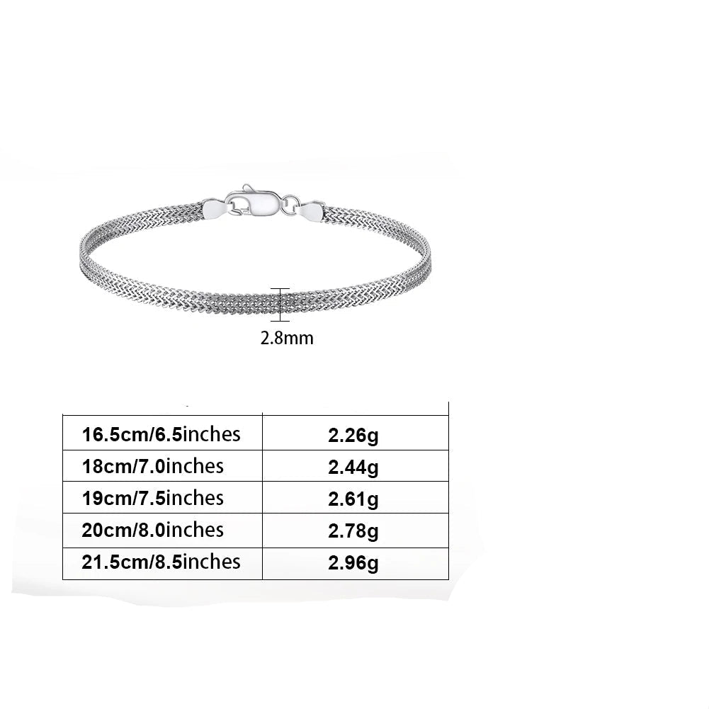 Pulseira de Prata malha plana