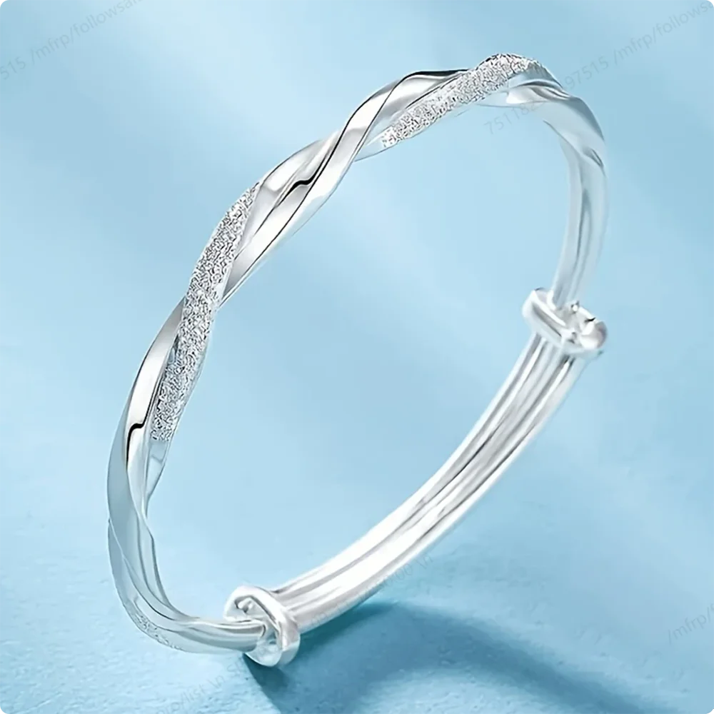 Pulseira Feminina – Prata 925 com Zircônia Brilhante, Design Trançado Elegante