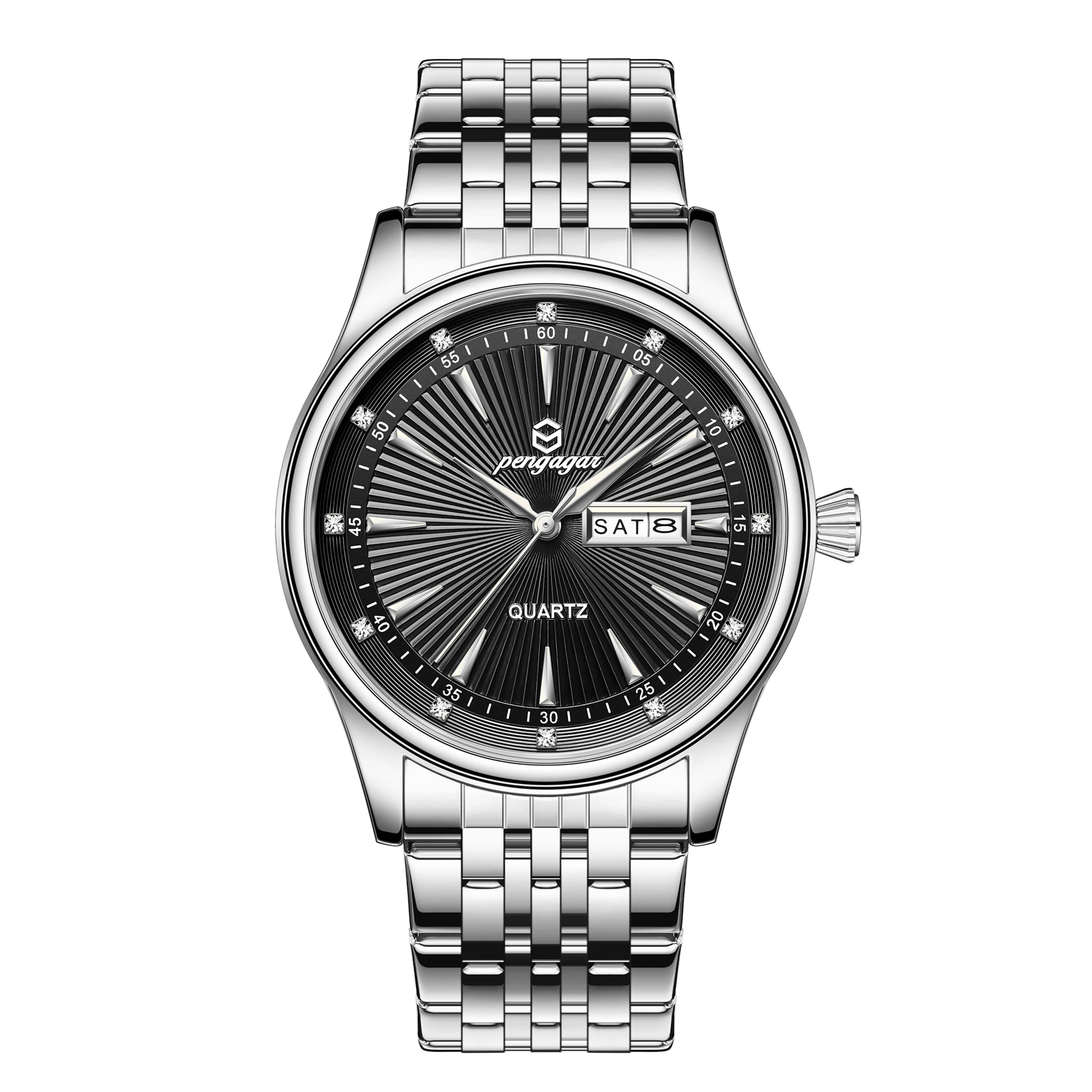 Relógio Masculino Luxo Quartz Aço Inoxidável