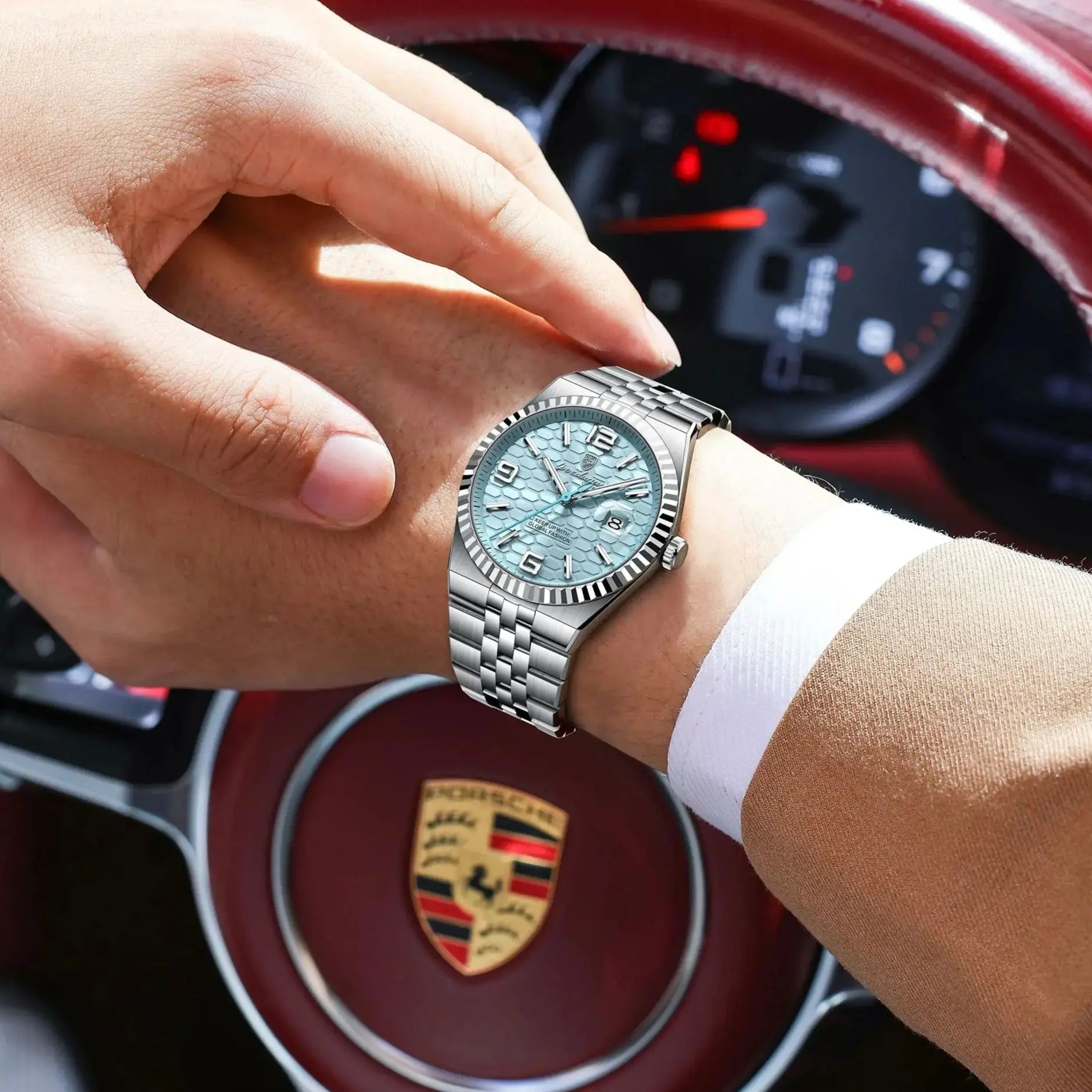 Relógio Masculino POEDAGAR Luxo Original Quartzo Aço Inoxidável