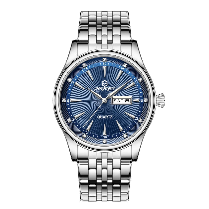 Relógio Masculino Luxo Quartz Aço Inoxidável