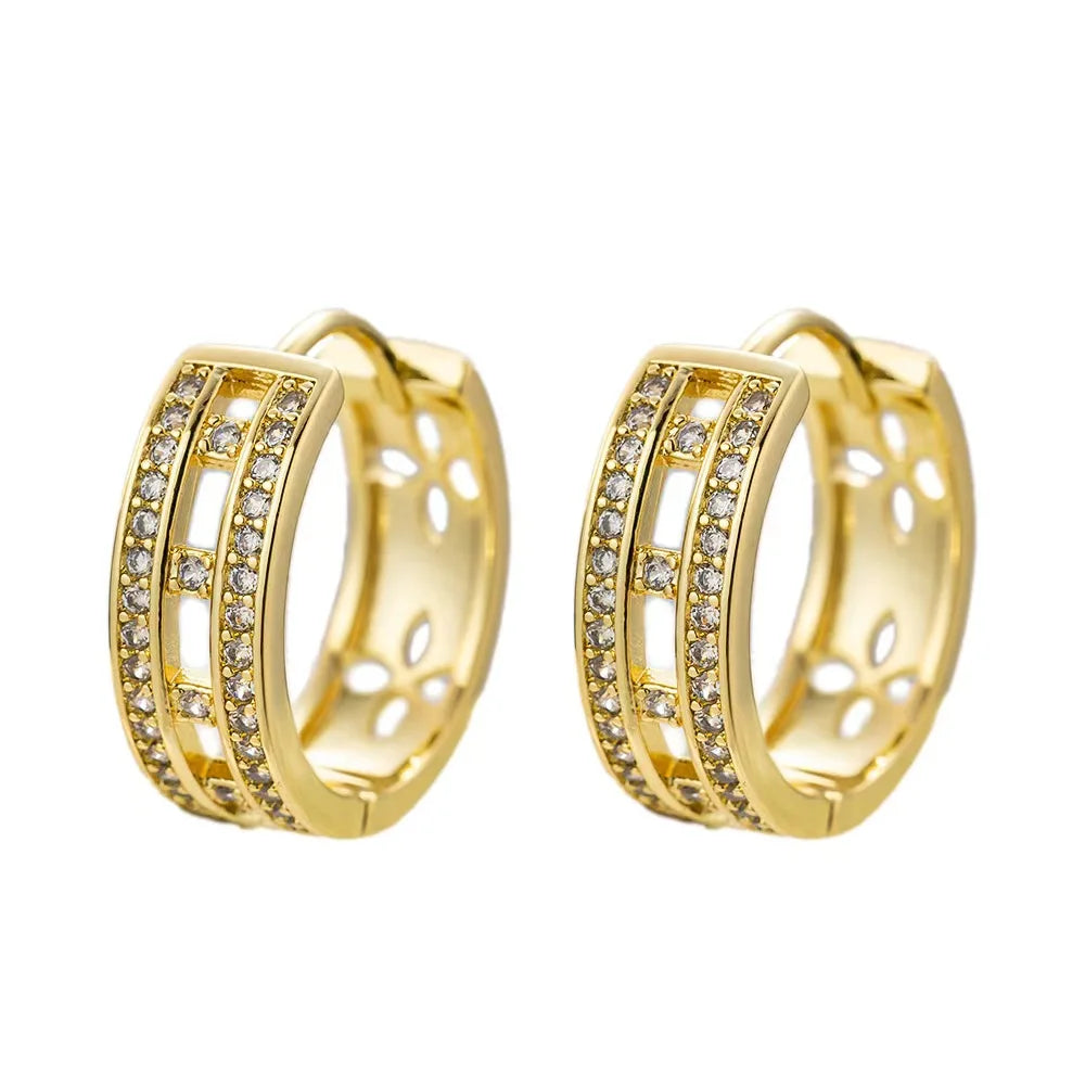 Brinco Banhado a Ouro com Diamantes