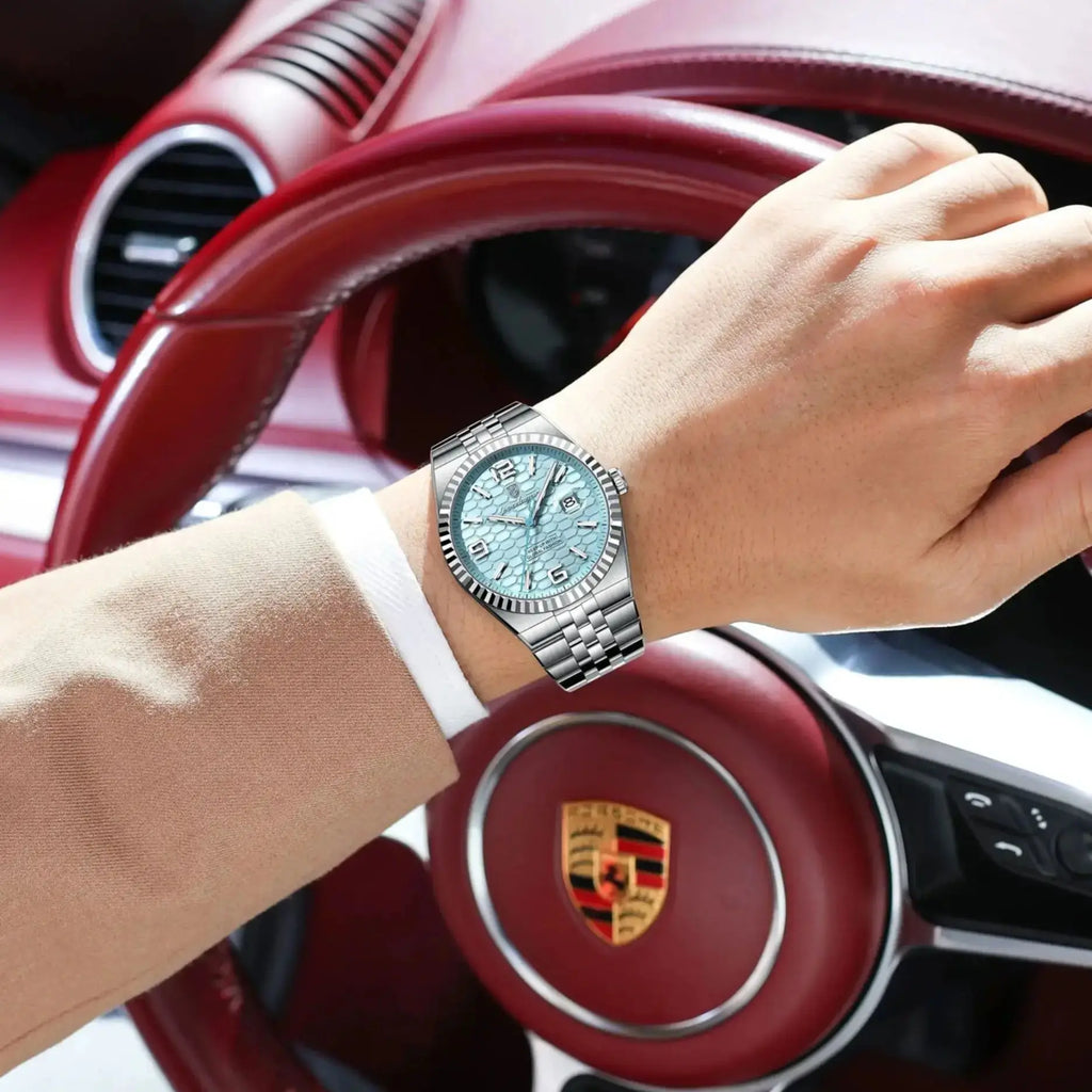 Relógio Masculino POEDAGAR Luxo Original Quartzo Aço Inoxidável