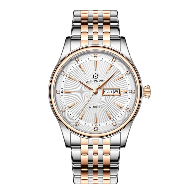 Relógio Masculino Luxo Quartz Aço Inoxidável