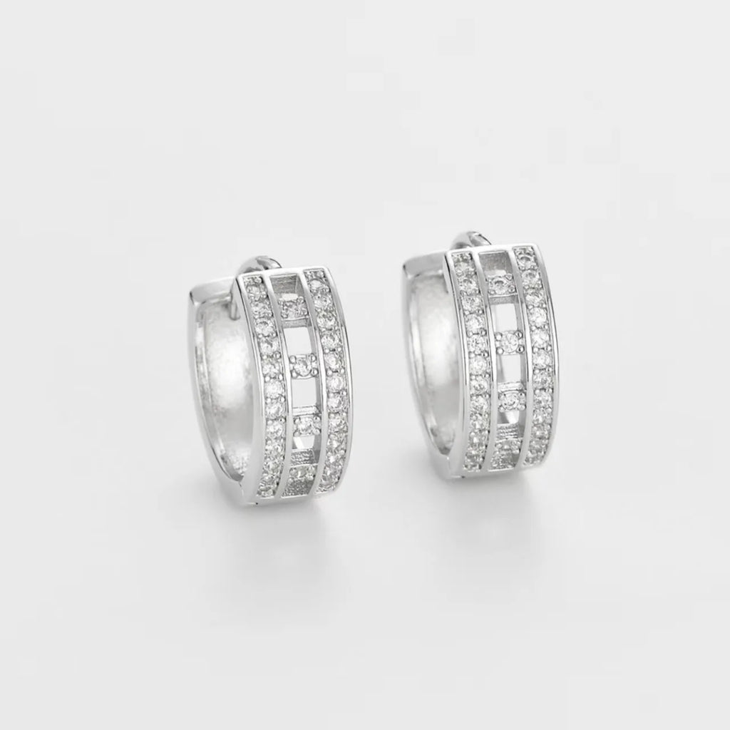 Brinco Banhado a Ouro com Diamantes