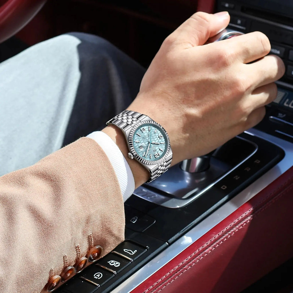 Relógio Masculino POEDAGAR Luxo Original Quartzo Aço Inoxidável