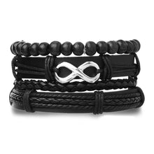 Carregar imagem no visualizador da galeria, Conjunto Pulseiras Masculinas Retrô em Couro
